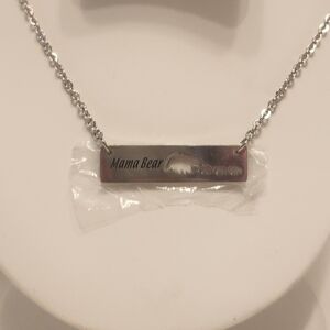Mama Bear Necklace, Stainless Steel
